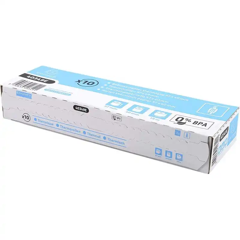 Prix Réduit Exacompta, Bobines de papier thermique, CB, 57 x 40 x 12 mm, 18 m, SANS BPA, 40349E