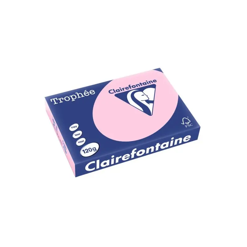 Remise Clairefontaine, Papier universel, Trophée, A4, 120g, rose, 1210C