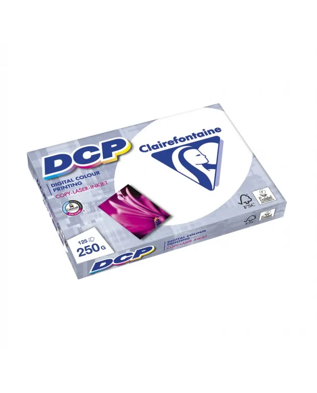 Certifié Clairefontaine, Papier, A4, Blanc, 250g, DCP, CIE 170, Ramette, 125 feuilles, 1857SC