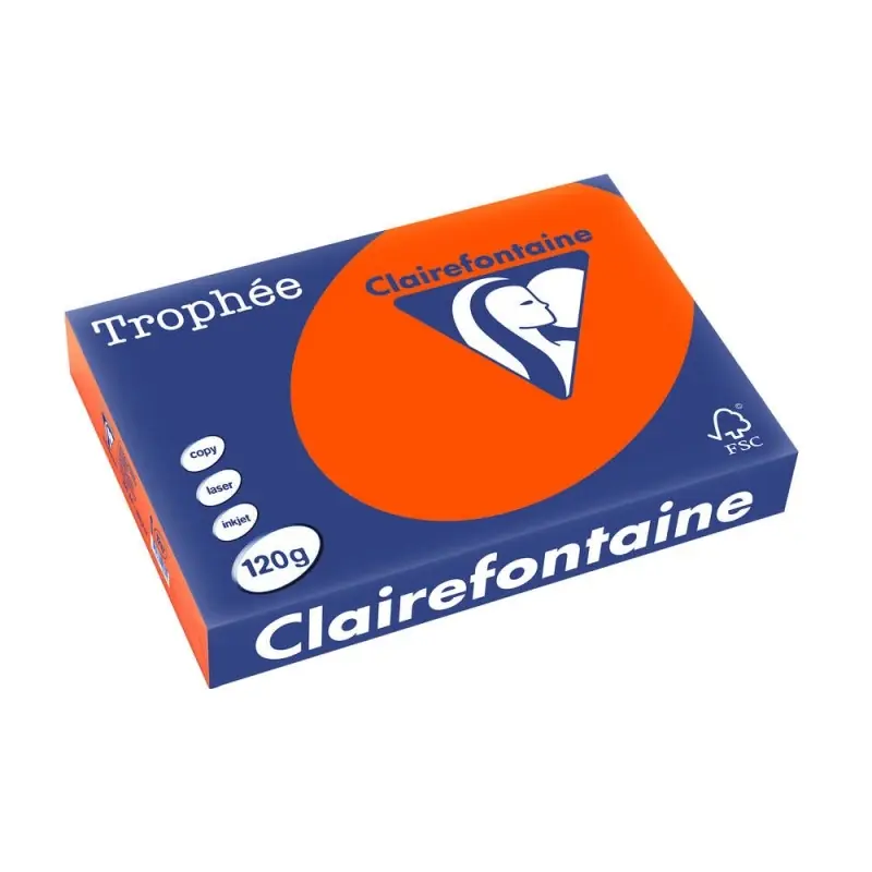 Retour Gratuit Clairefontaine, Papier universel, Trophée, A4, 120g, rouge cardinal, 1217C