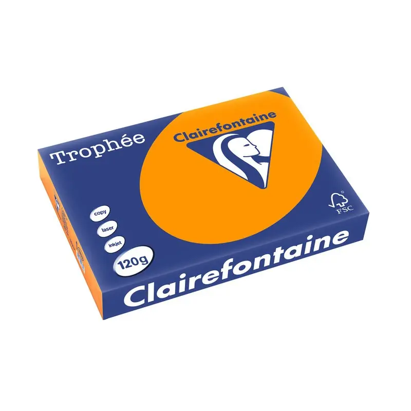 Top Vente Clairefontaine, Papier universel, Trophée, A4, orange, 120g, 1763C