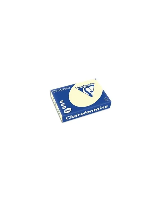 Remise Clairefontaine, Papier, A4, 160g, TROPHEE, Ivoire, Ramette de 250 feuilles, 1101C
