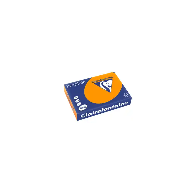 Quantité Limitée Clairefontaine, Papier Trophée, A4, 160G, Orange vif, 1765C