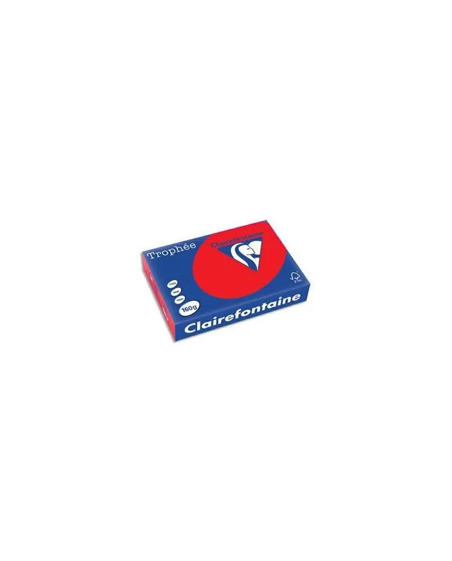 Promotion Saisonnière Clairefontaine Papier A4, 160g, TROPHEE, Rouge corail, Ramette de 250 feuilles, 1004C