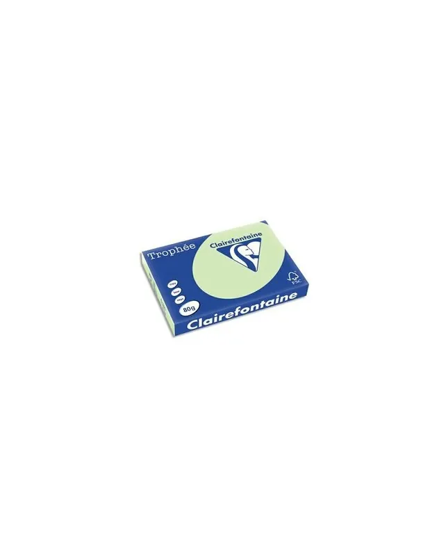 Vente Directe Clairefontaine, Papier A3, 80g, TROPHEE, Vert golf, 500 feuilles, 1891C