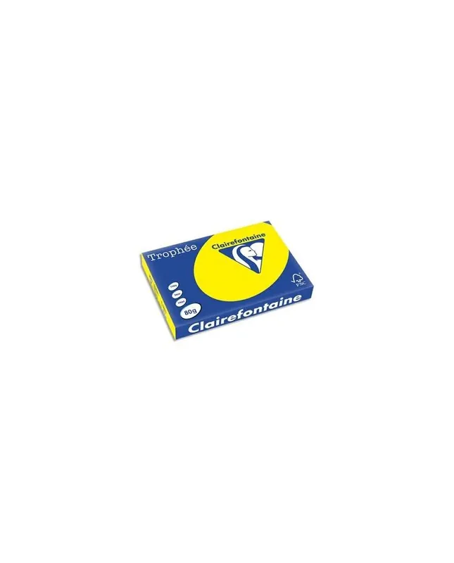Clairefontaine, Papier A3, 80g, TROPHEE, Jaune soleil, Ramette de 500 feuilles, 1887C Petit Prix