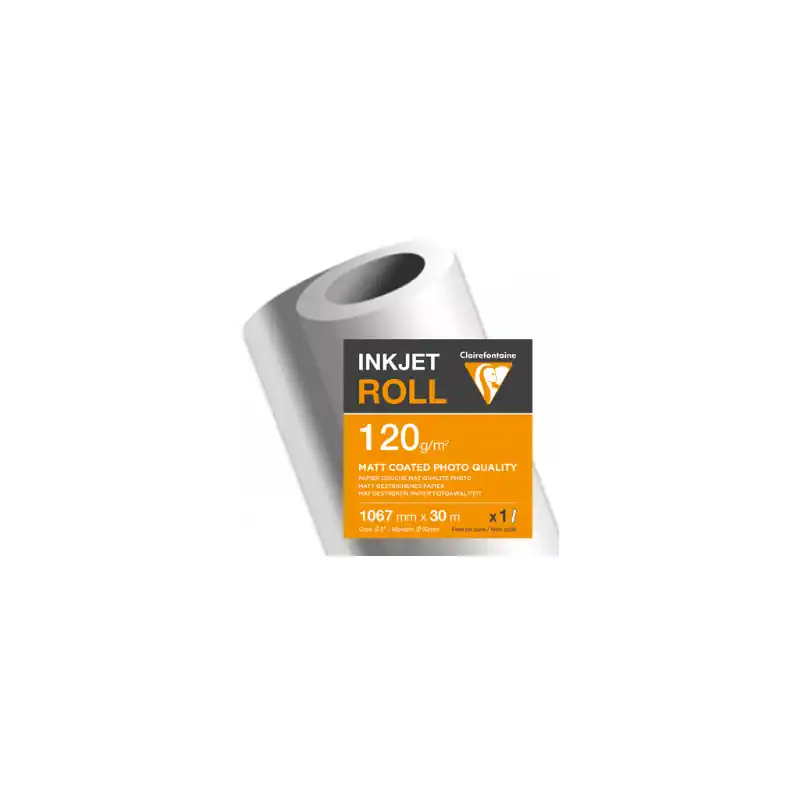 Vente Directe Clairefontaine, Papier traceur, Jet d&rsquo;encre, 1.067 mm x 30 m, 120G, 2609C