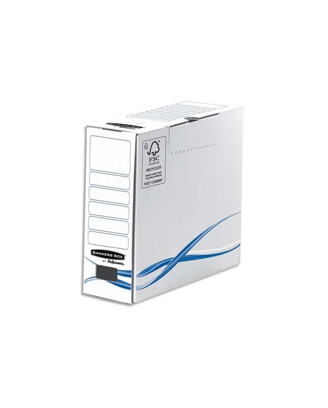 Bankers Box, Boites a archives, 80 mm, Basic, Fellowes, Carton recyclé, 4460101 Promotion Saisonnière