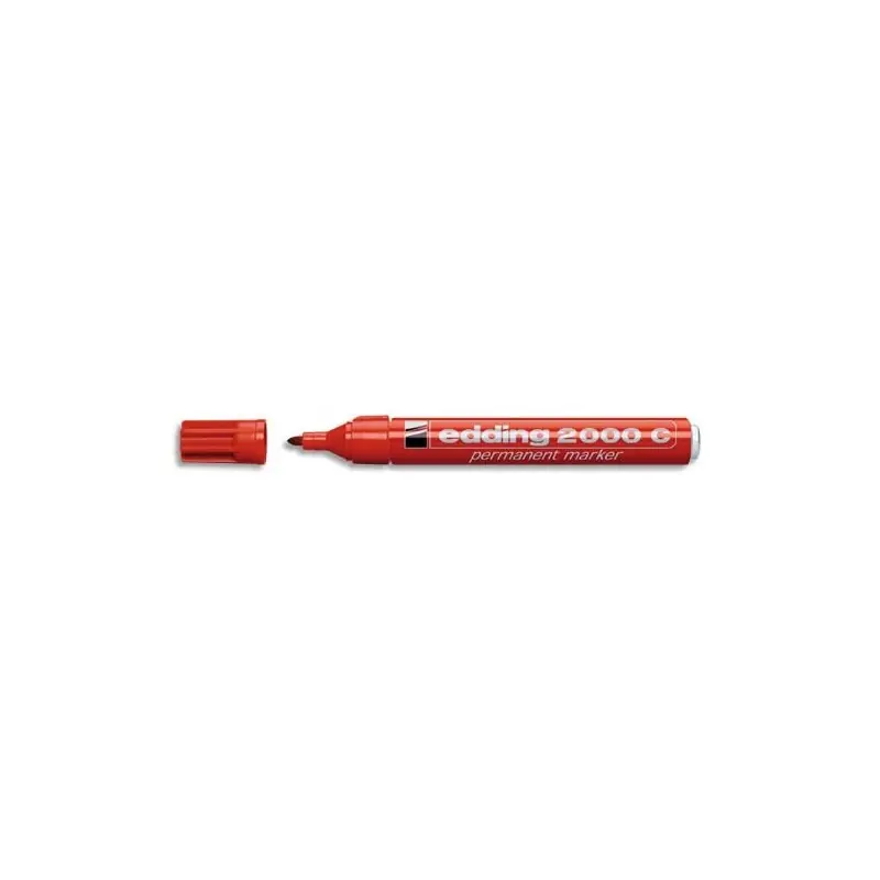 Réduction EDDING Marqueur permanent pointe ogive encre indélibile Rouge sans solvant 2000