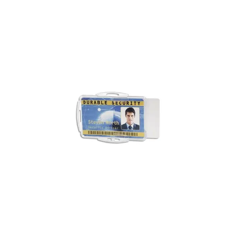 Prix Cassé DURABLE Boîte 10 Porte-badges ouvert pour 2 cartes format portrait ou paysage - L85 x H54mm - Transparent