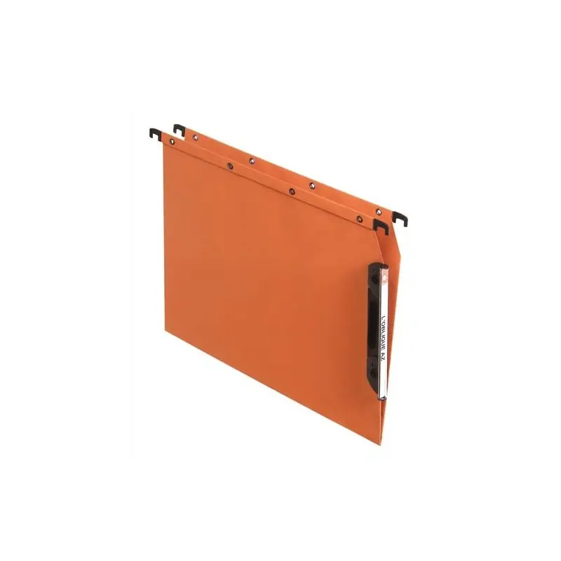 OBLIQUE AZ Boîte de 25 dossiers suspendus ARMOIRE en kraft 240g. Fond V Velcro. Orange Authentique