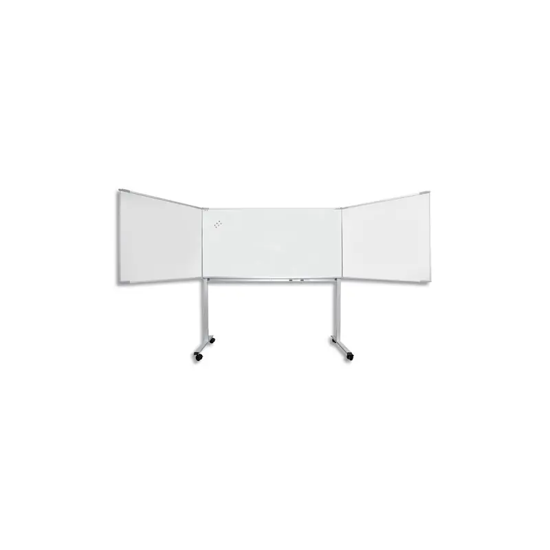 VANERUM Tableau triptyque émaillé Gris magnétique cadre aluminium mobile - Format L300 x H100 cm Commander Maintenant