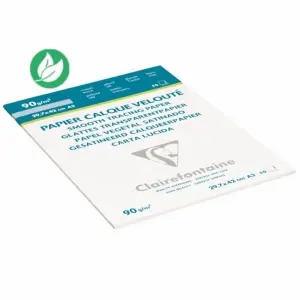 Promotion Clairefontaine Papier calque velouté A3 pour traceur – 90g – Pochette de 50 feuilles