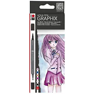 Soldes Feutres aquarellables 'GRAPHIX' MA KE MANGA,