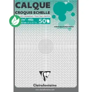 Clairefontaine Calque Croquis échelle A4 uni 92g – Bloc de 50 feuilles Jusqu’à Épuisement Des Stocks
