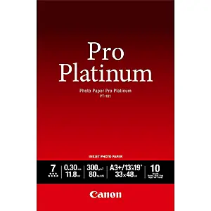 Retour Gratuit Canon Papier photo professionnel Platinum A3 Plus PT-101 – 10 feuilles, A3+, 10 feuilles, 330 mm, 480 mm, 300 g 2768B018