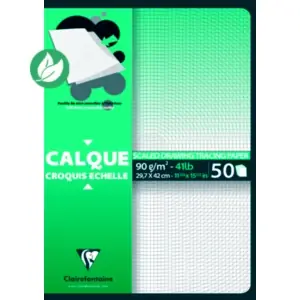 Clairefontaine Calque Croquis échelle A3 uni 92g – Bloc de 50 feuilles Expédition Rapide
