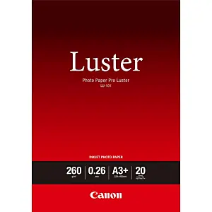 Produit De Marque Canon Papier Photo Professionnel Lustré LU-101 A3 Plus 20 feuilles, Satin, 260 g/m², Blanc, 260 µm, 10 – 35 °C, 10 – 35 °C 6211B008