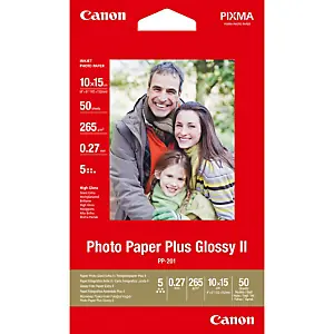 Canon Papier photo brillant extra II 4 × 6 po (10 × 15 cm) PP-201 – 50 feuilles, Hautement brillant, 260 g/m², Rouge, 50 feuilles, 270 µm, Canon Lucia Solde