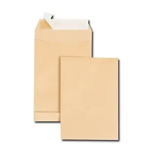 MONDOFFICE Pochette kraft brun C5 162 x 229 mm 90g sans fenêtre - soufflet 3 cm - autocollante bande protectrice - Lot de 250 Haute Qualité