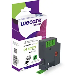 Wecare Ruban compatible D1 Dymo 40919 / S0720740 – 9 mm x 7 m – K80044W4 – Noir sur Vert Achat Immédiat
