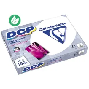 Satisfait Ou Remboursé Clairefontaine Papier A4 blanc DCP – 160g – Ramette de 250 feuilles