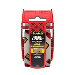 Achat Immédiat Scotch Dévidoir et ruban d’emballage Box Lock transparent – Rouleau adhésion extra forte – 48 mm x 20,3 m