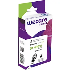Wecare Ruban compatible Dymo D1 S0720500 – 45010 – 12 mm x 7 m – Noir sur Transparent Achat Immédiat