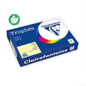 Prix Réduit Clairefontaine Papier A3 couleur Trophée – 80g – Ramette de 500 feuilles – Jaune Canari