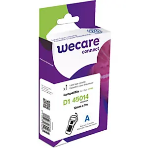 Wecare Ruban compatible Dymo D1 S0720540 – 45014 – 12 mm x 7 m – Bleu sur Blanc Nouvelle Collection