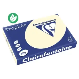 Clairefontaine Papier A3 couleur Trophée – 80g – Ramette de 500 feuilles – Ivoire Pastel Produit De Marque
