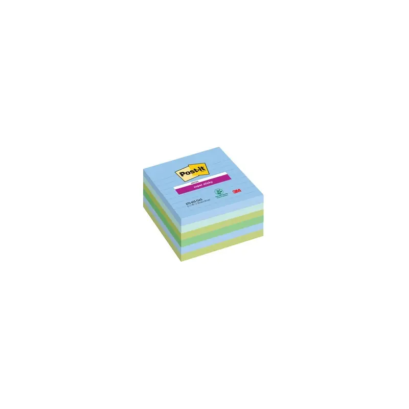 Post-it, Bloc-notes, adhésif, Super Sticky, 101x101mm, Oasis, 675-6SS-OAS Bon Marché