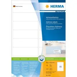 Prix Promo Étiquettes universelles premium 99,1x33,8mm blanc 1600 sur 100 f
