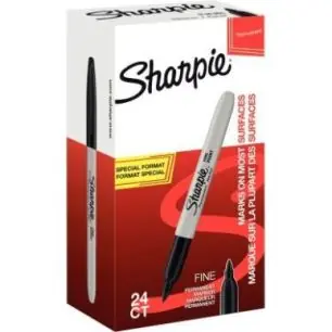 Offre Du Jour Boîte de 24 marqueurs Sharpie pointe fine noir 2077128 SHARPIE